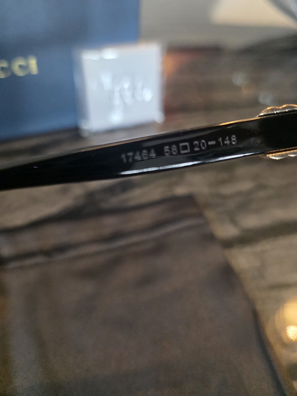 NWT Gucci 1220s Black & Gold Aviator Sunglasses - Picture 7 of 11